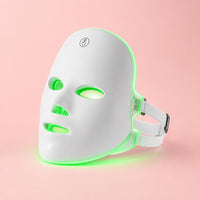 Perfil de la mascarilla LED facial, luz verde